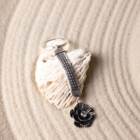 Oxidised Flower Silver Keychain
