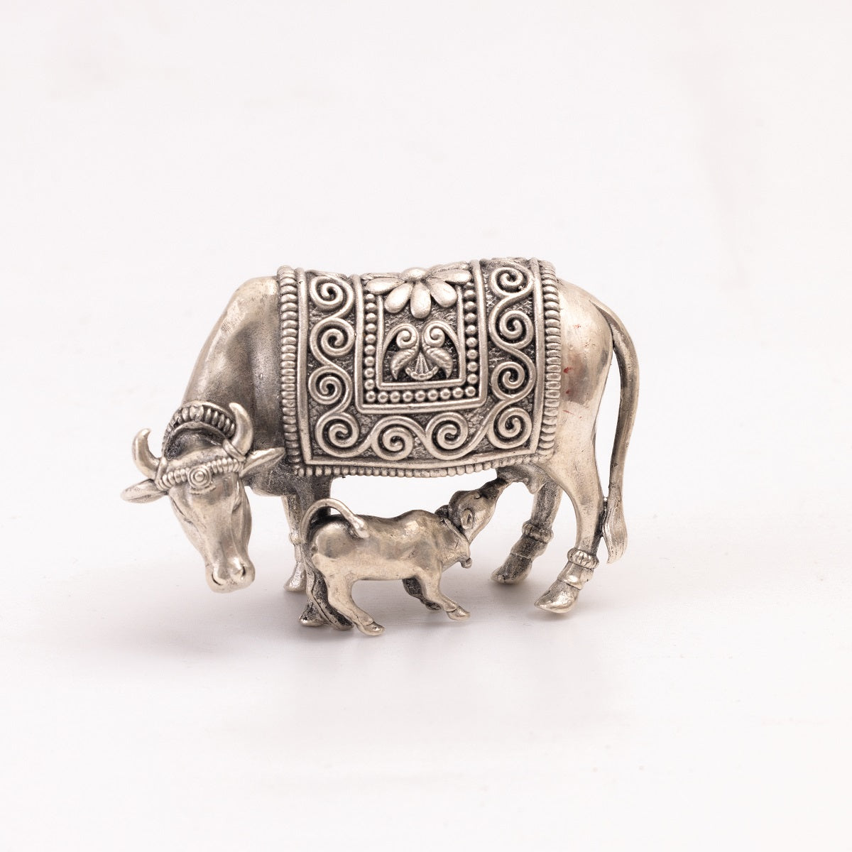 Divine Oxidised Cow and Calf Idol