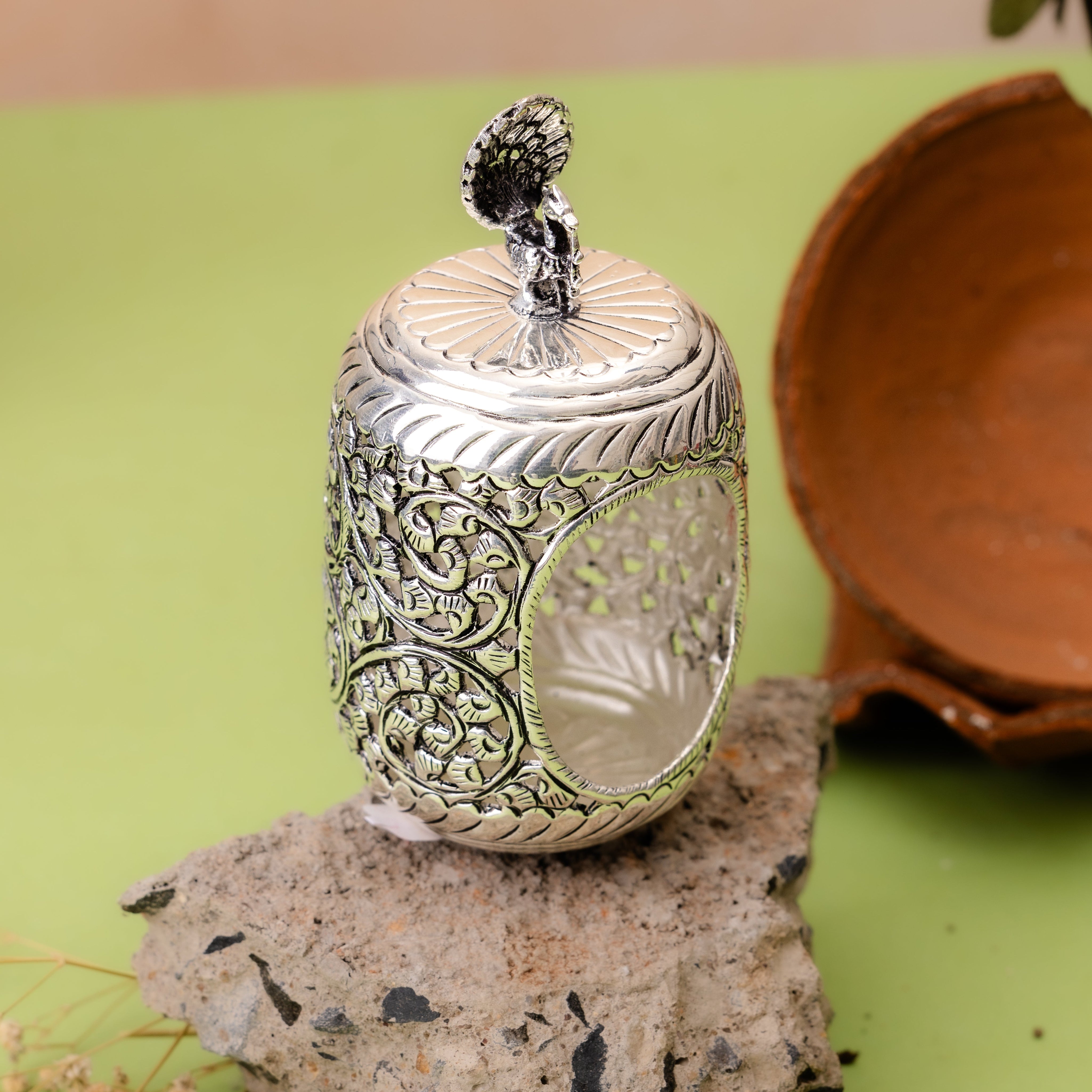 Peacock Tea Light Holder