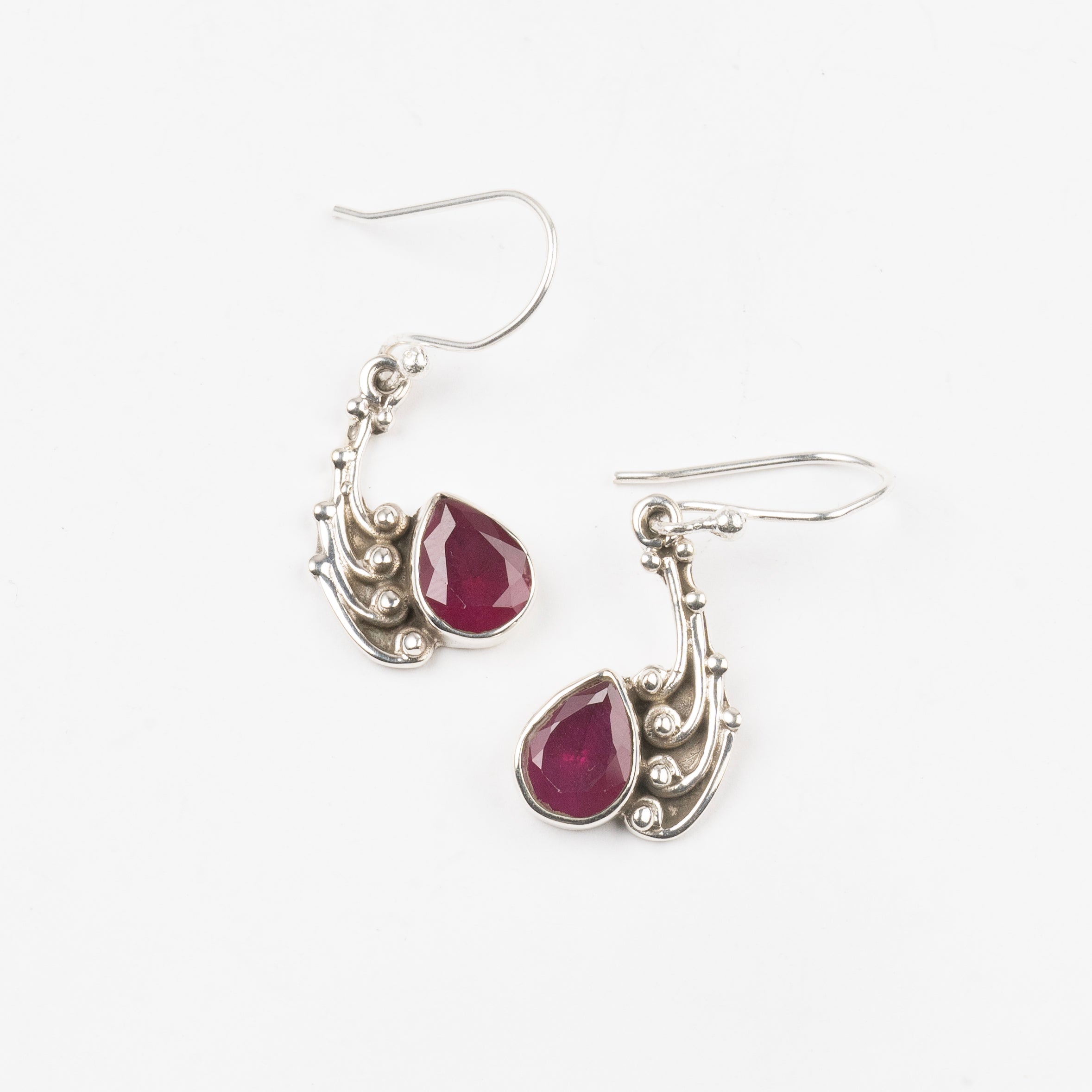 Ruby Teardrop Stud Earrings