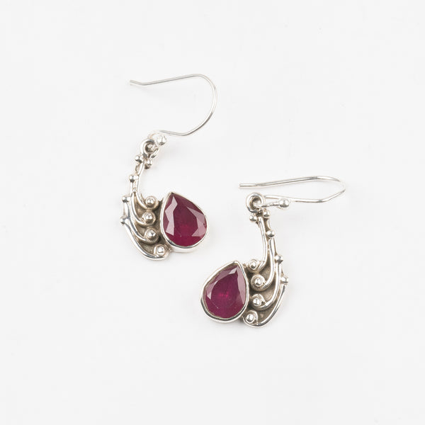 Ruby Teardrop Stud Earrings