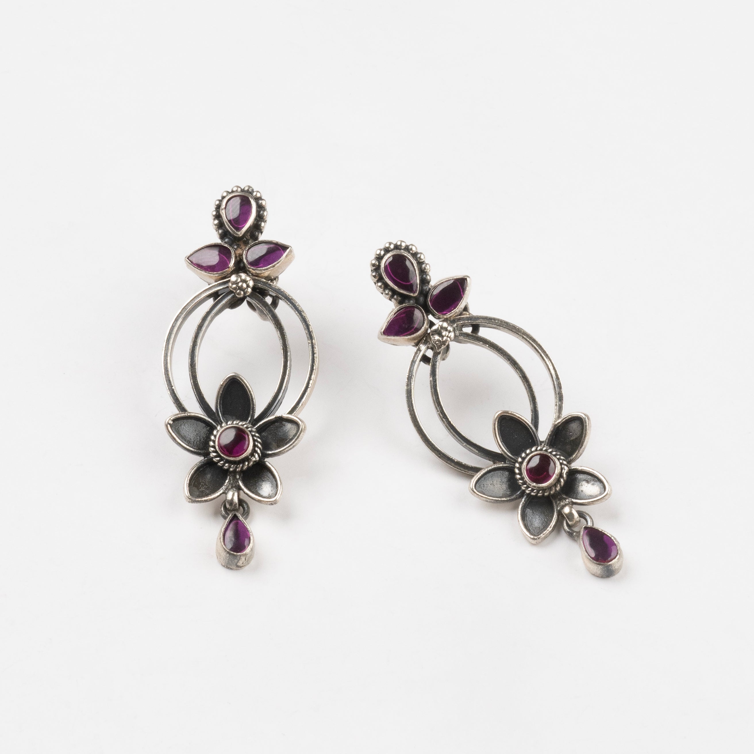 Ruby Lotus Jhumkas