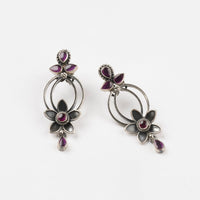 Ruby Lotus Jhumkas