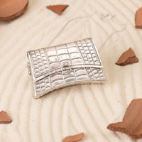 Crocodile Print Silver Kids Purse