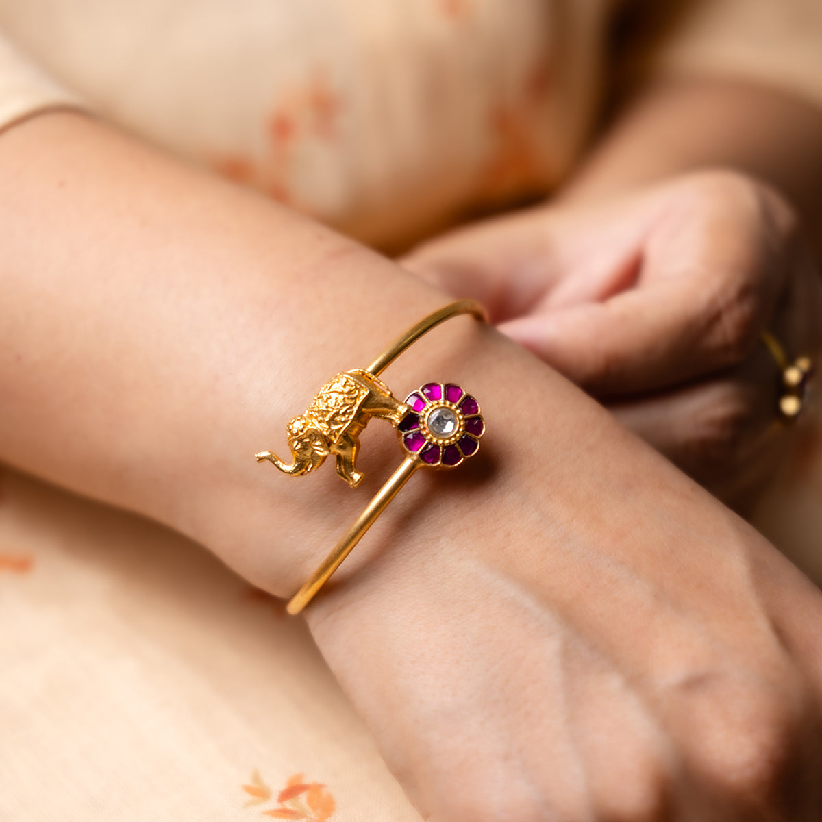 Majestic Harmony Gold-Finish Silver Bracelet