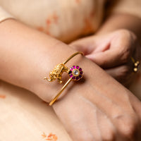Majestic Harmony Gold-Finish Silver Bracelet