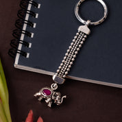 Regal Elephant Oxidised Keychain