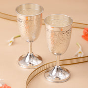 Exquisite Silver Wine Glass Set