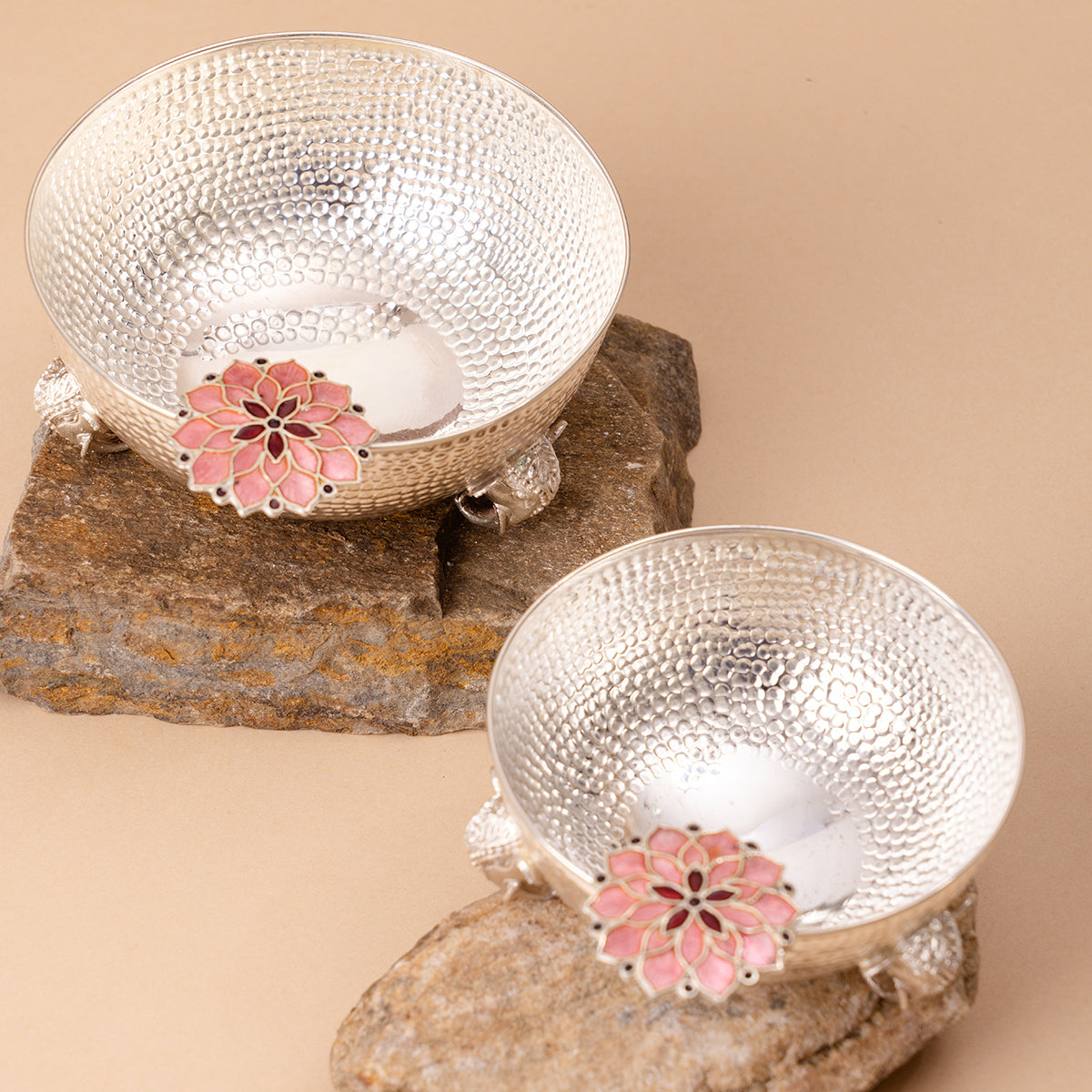 Pastel Bloom Silver Bowl