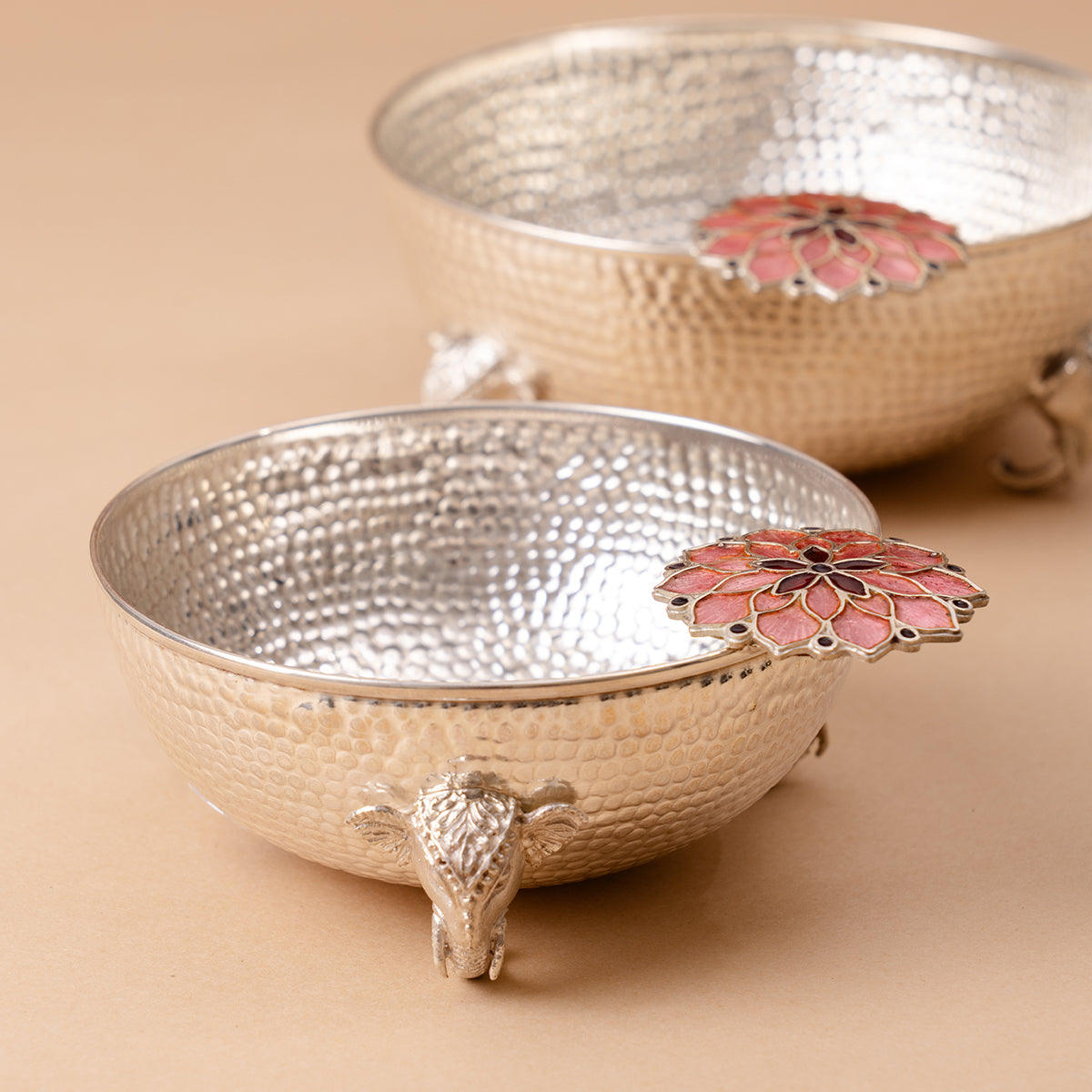 Pastel Bloom Silver Bowl