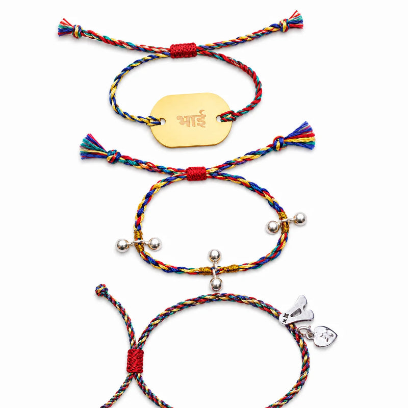 Little Bonds Celebration Set – Charms Silver Rakhi & Silver Bar