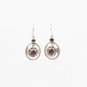 Stone Oval Drop Earrings