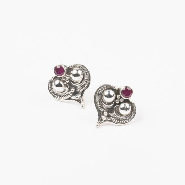 Crescent Ruby Drop Earrings