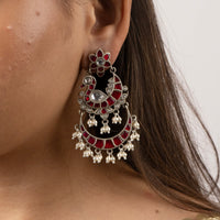 Ruby & Pearl Crescent Chandbalis