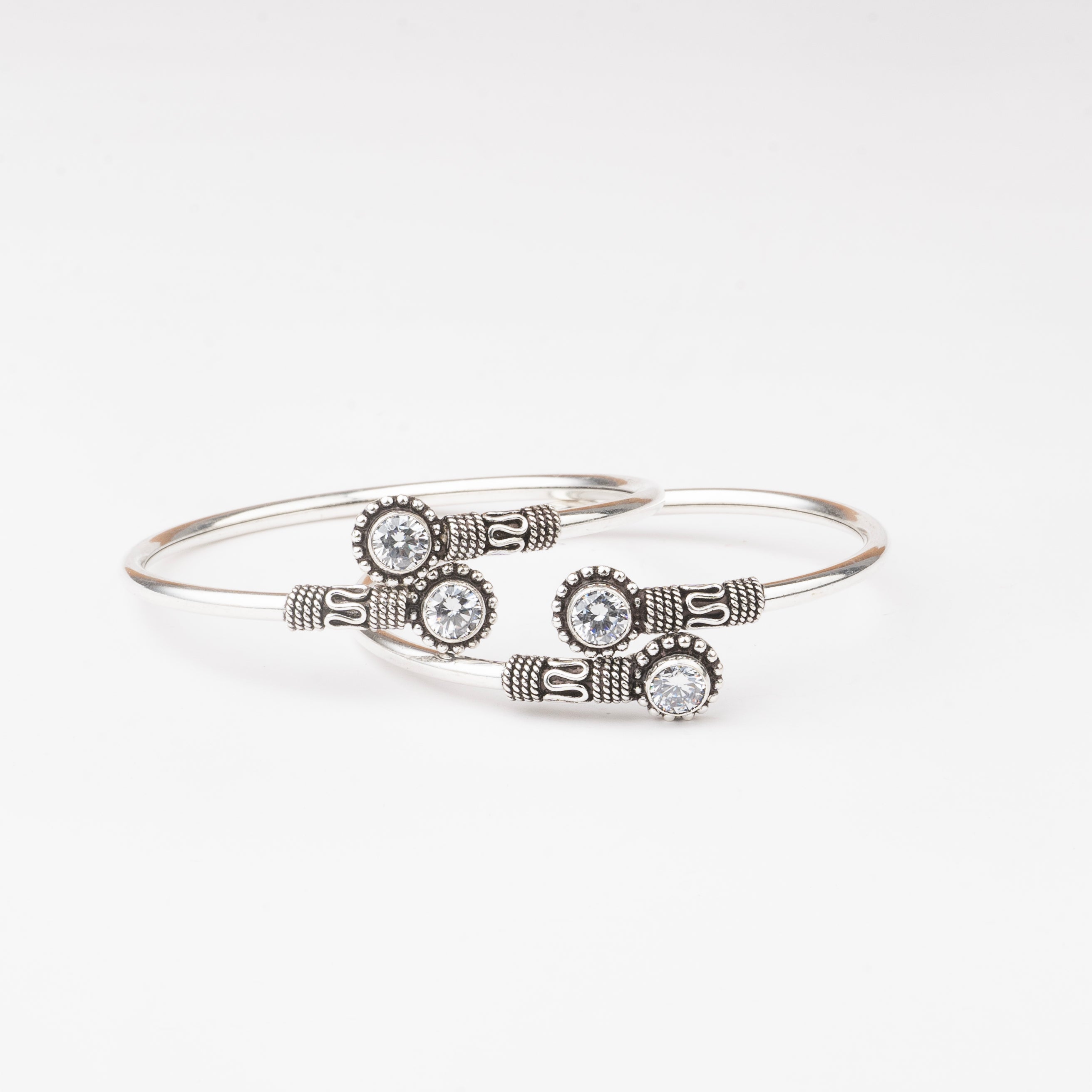 Round Stone Kada - Pair