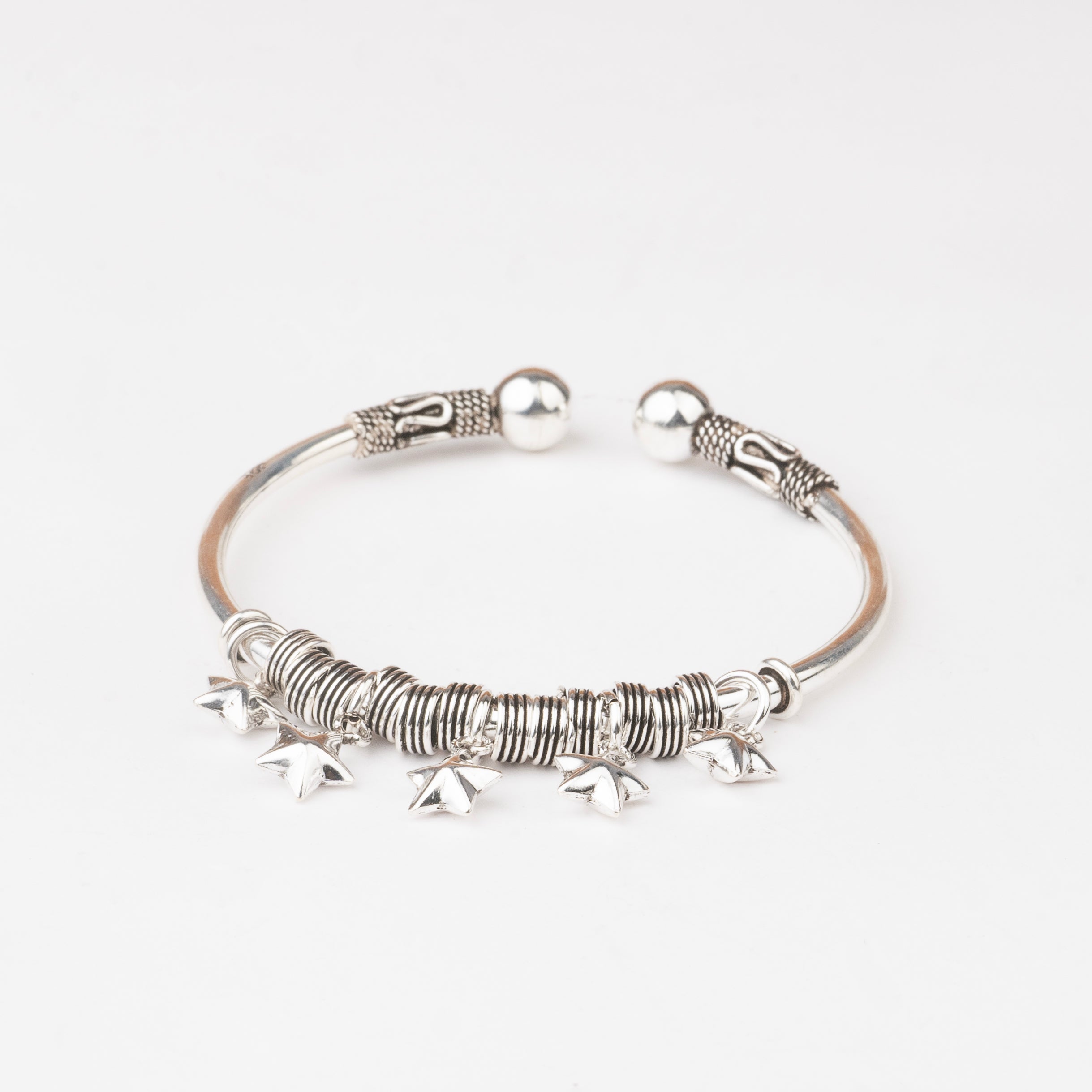 Star Charm Silver Kada