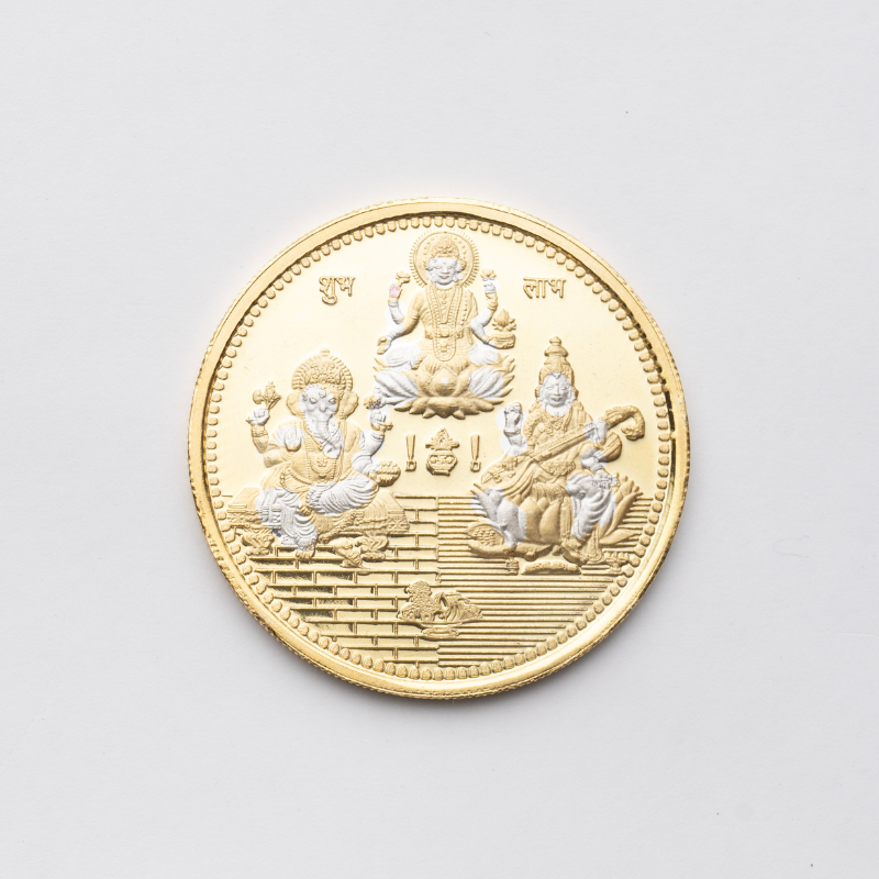 Silver Round Trimurti Coin - Diwali Special