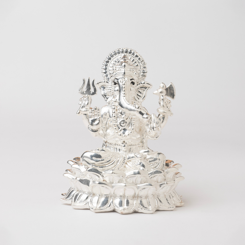 999 Pure Silver Ganesha Idol