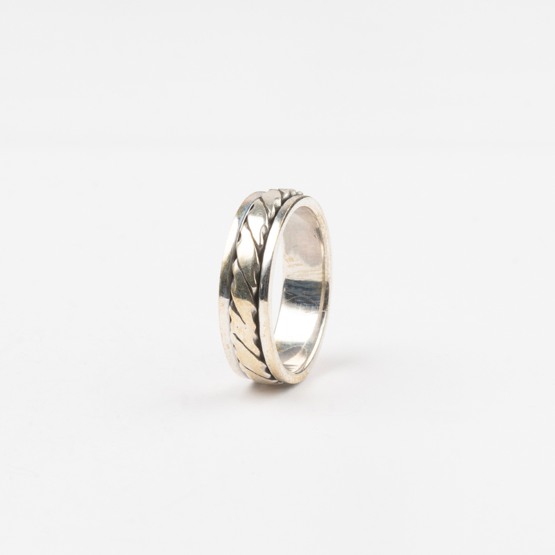 Textured Woven Silver Ring