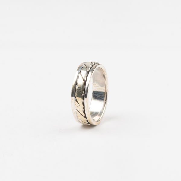 Textured Woven Silver Ring
