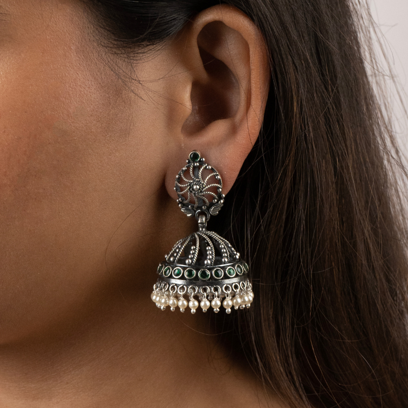Emerald Dome Jhumkas