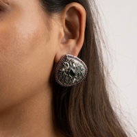 Multistone Oval Stud Earrings