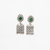 Stone Floral Jhumka Earrings