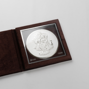 Blessings in Silver Radha Krishna edition: 5 gm 999 silver Radha Krishna coin in an open velvet folder