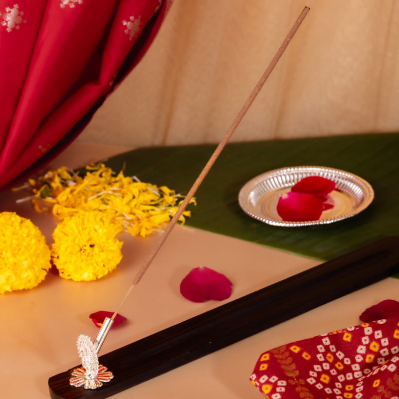 Silver Peacock Incense Holder