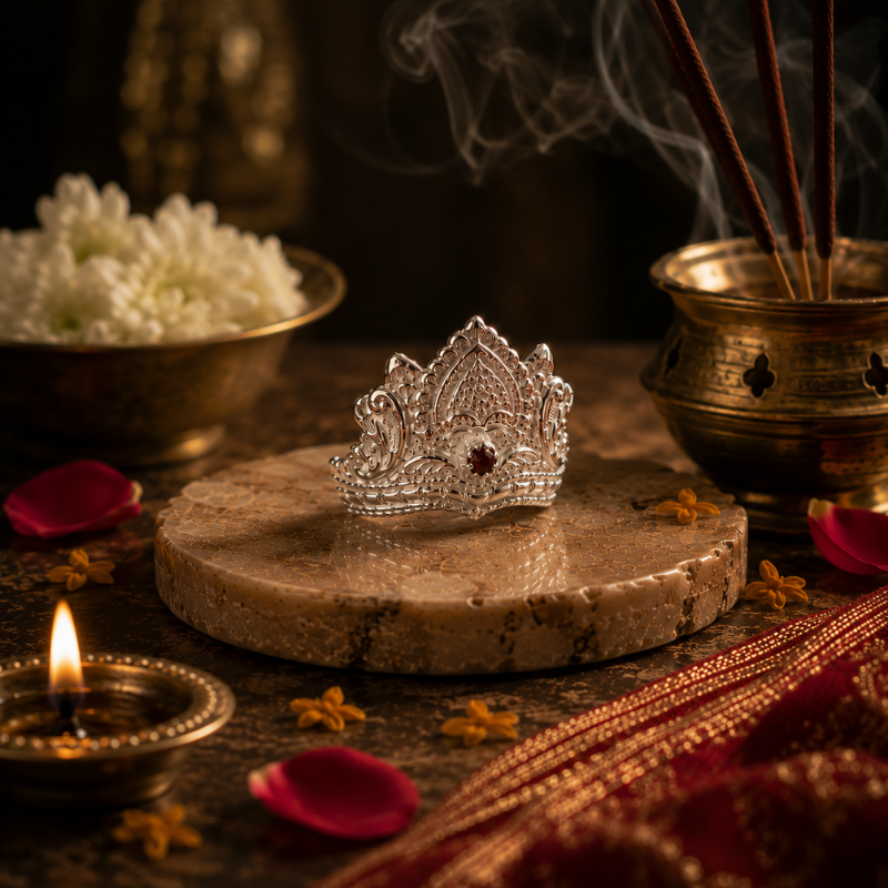 Vaishno Devi Silver Mukut