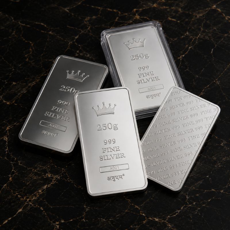 999 Silver Royal Stack Bar- 250gms