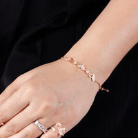 Blush Bloom  Heart Bracelet