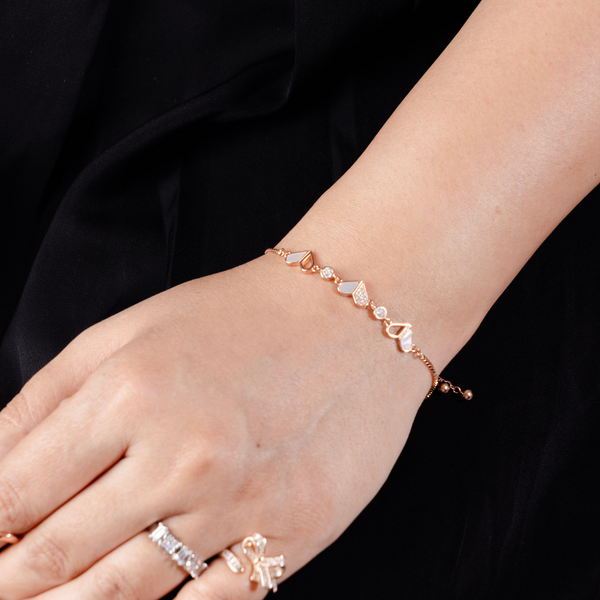 Blush Bloom  Heart Bracelet