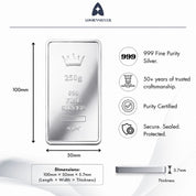 999 Silver Royal Stack Bar- 250gms