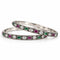 Classic oval silver bangles with multicolour stones