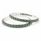 Classic oval silver bangles with green stones