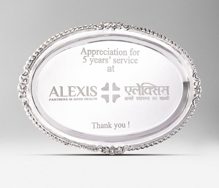 Years-of-service felicitation trays for Alexis Hospital