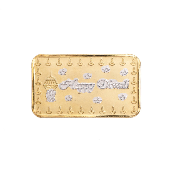 Diwali greetings silver bar with company logo