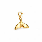Free Spirit whale tail charm in gold finish 92.5 silver with spring-lock clasp