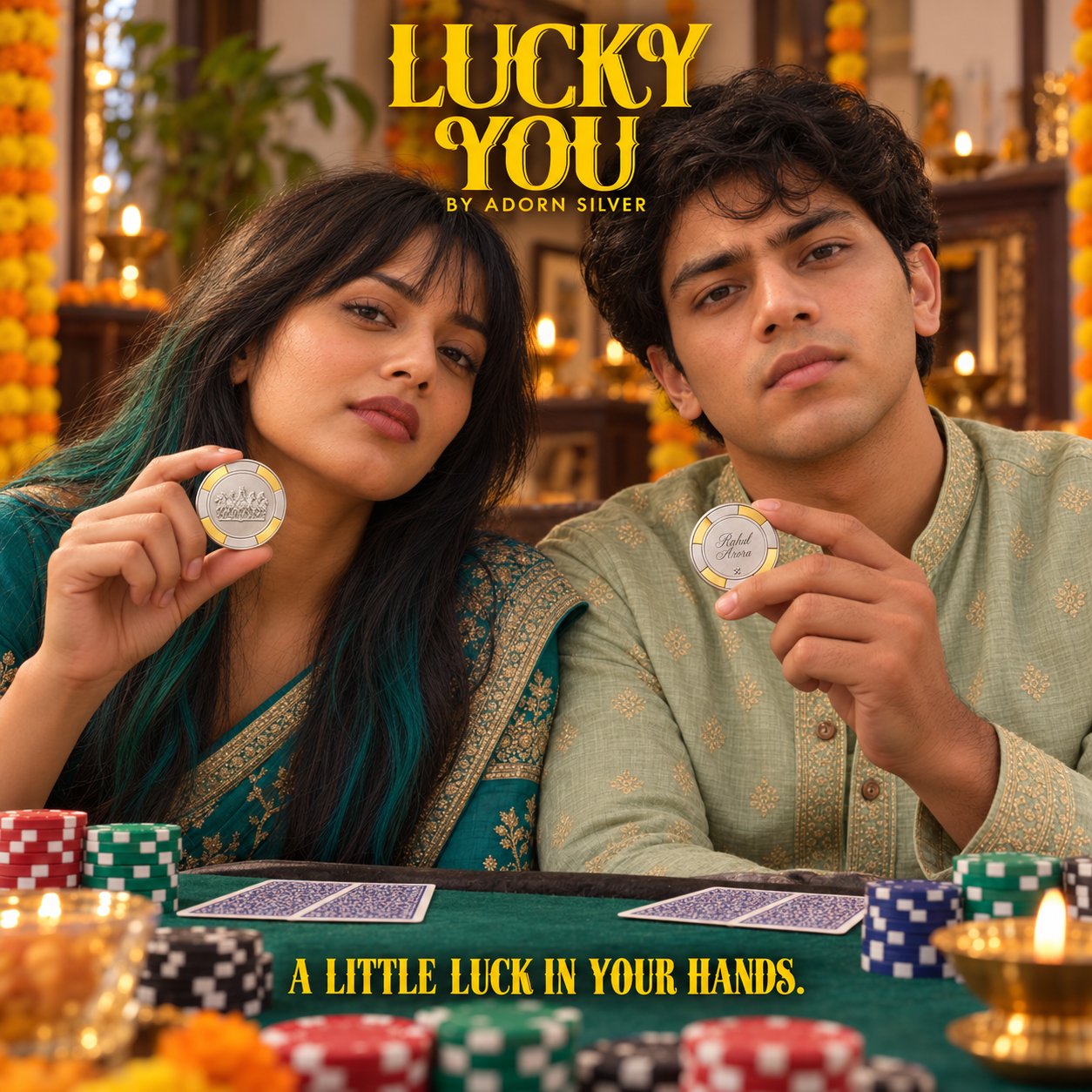 Lucky You campaign: seven horses silver poker chip