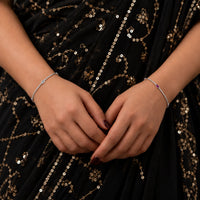 Multi stone silver bangles