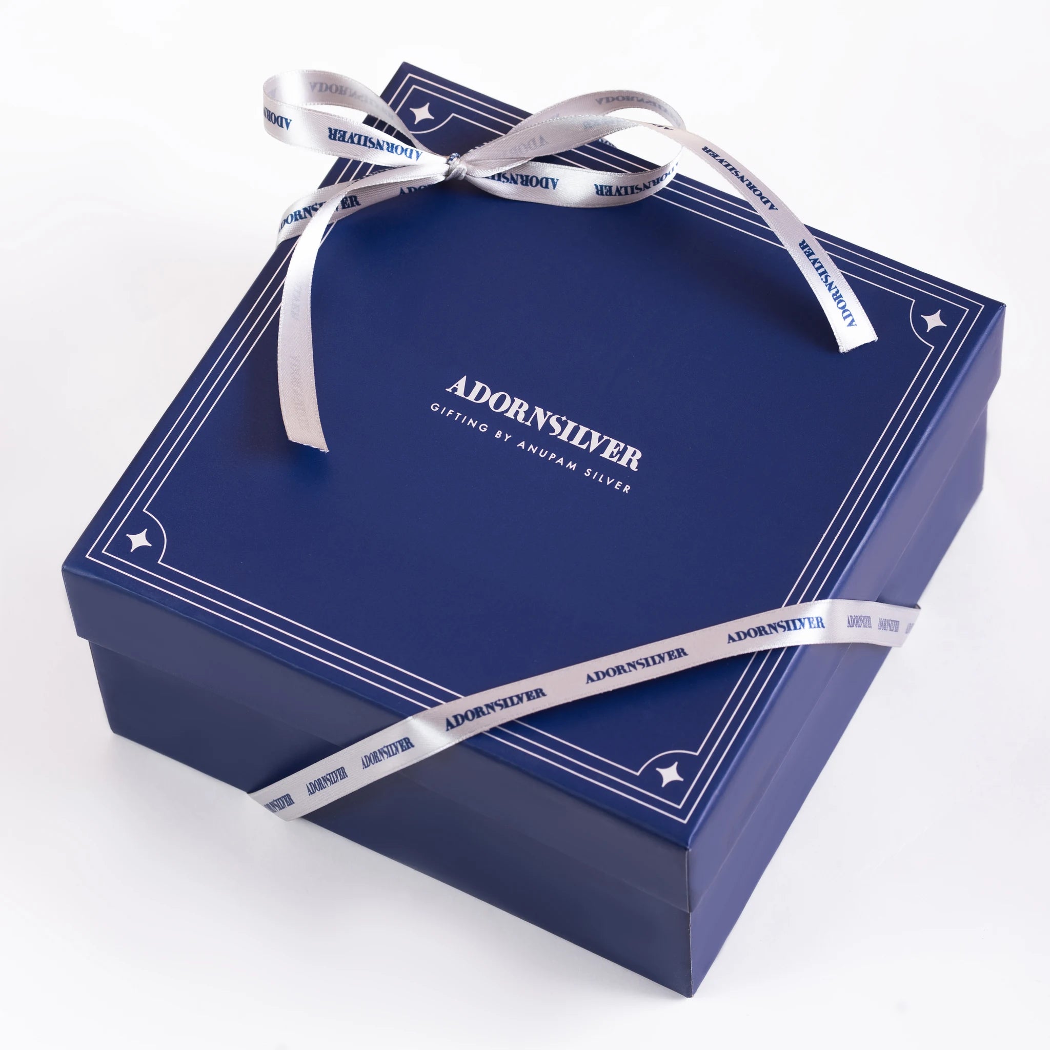 Adorn Silver navy gift box with ribbon for the My First Silver range
