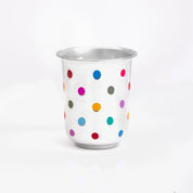My First Silver Glass with colourful polka dots by Adorn Silver