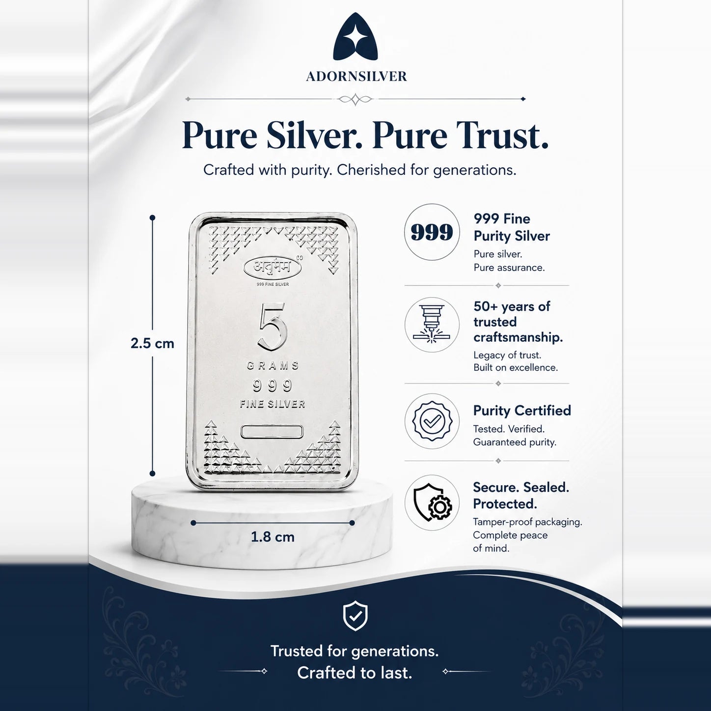 5GM Forever Thoughtful Silver Gift Bar