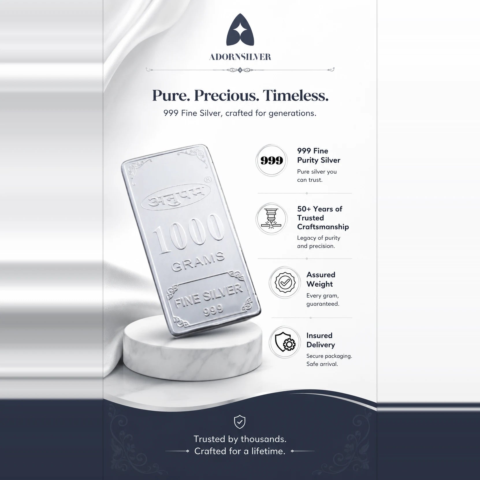 999 Certified Minted Silver Bar