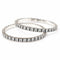 Square-set silver bangles with white stones