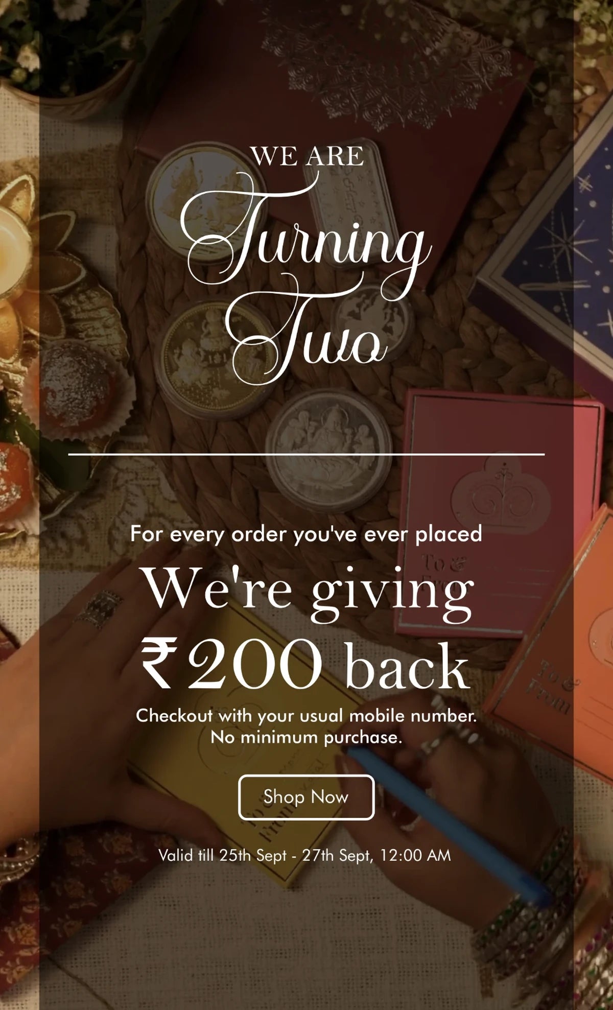 Adorn Silver is turning two — ₹200 back for every order you've ever placed